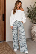 Green Camo Wide Leg Pants
