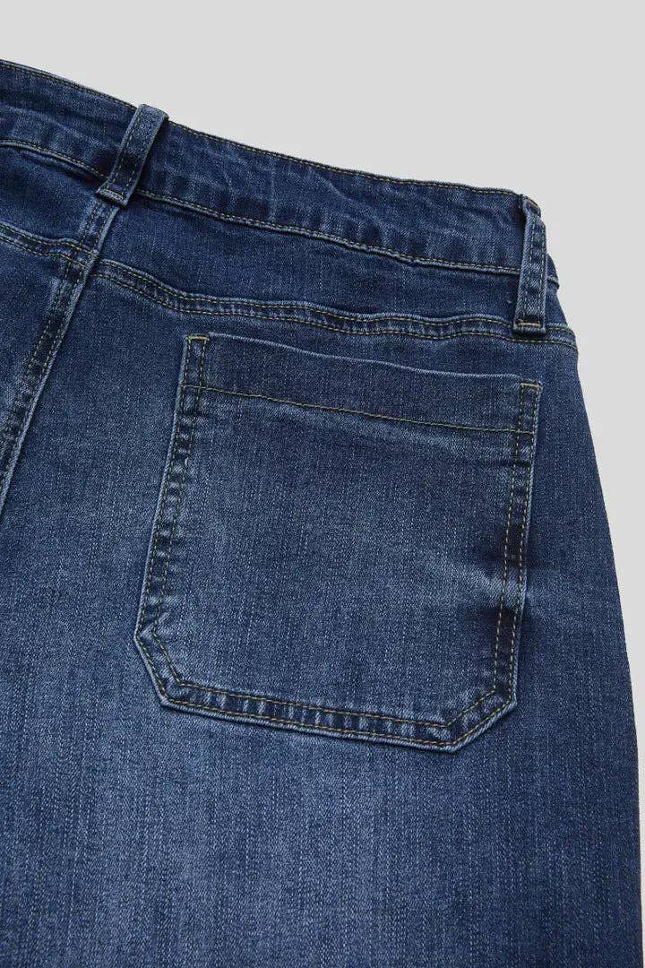 22 - Vintage Washed High Waist Wide Leg Denim Jeans