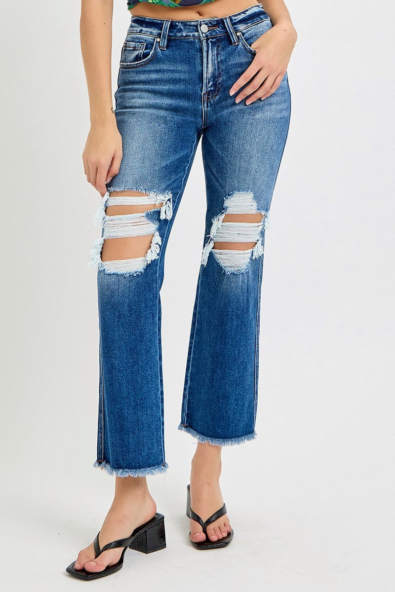 9- RISEN Mid Rise Crop Flare Jeans – RDP5773
