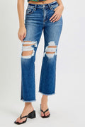9- RISEN Mid Rise Crop Flare Jeans – RDP5773