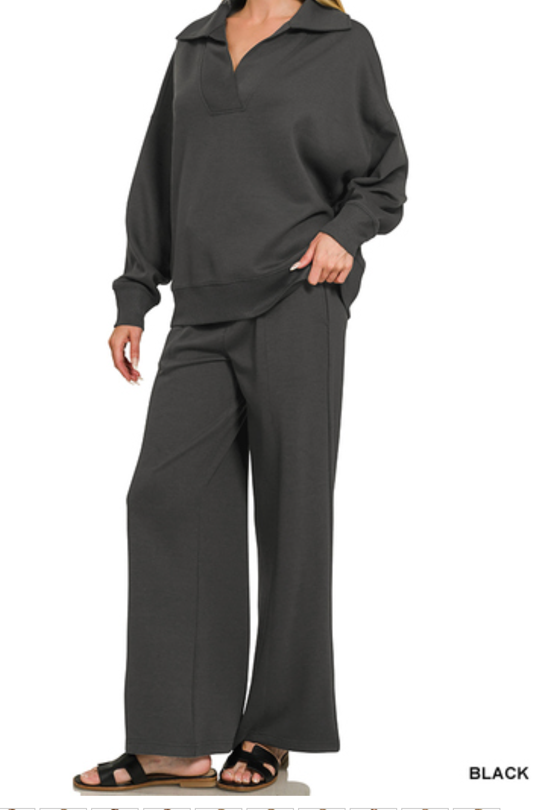 D- Scuba collared longsleeve pullover & center seam pants set  ROTP-4096Y