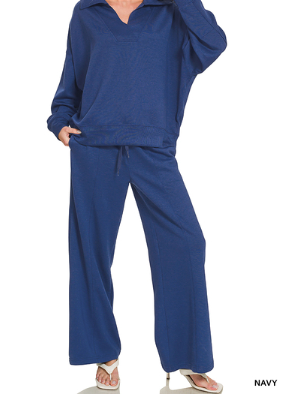 D- Scuba collared longsleeve pullover & center seam pants set  ROTP-4096Y