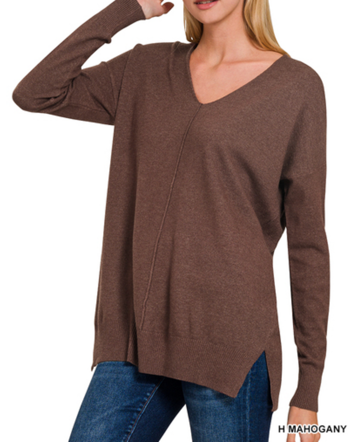 G/H - Viscose front seam sweater  TW-2211D6