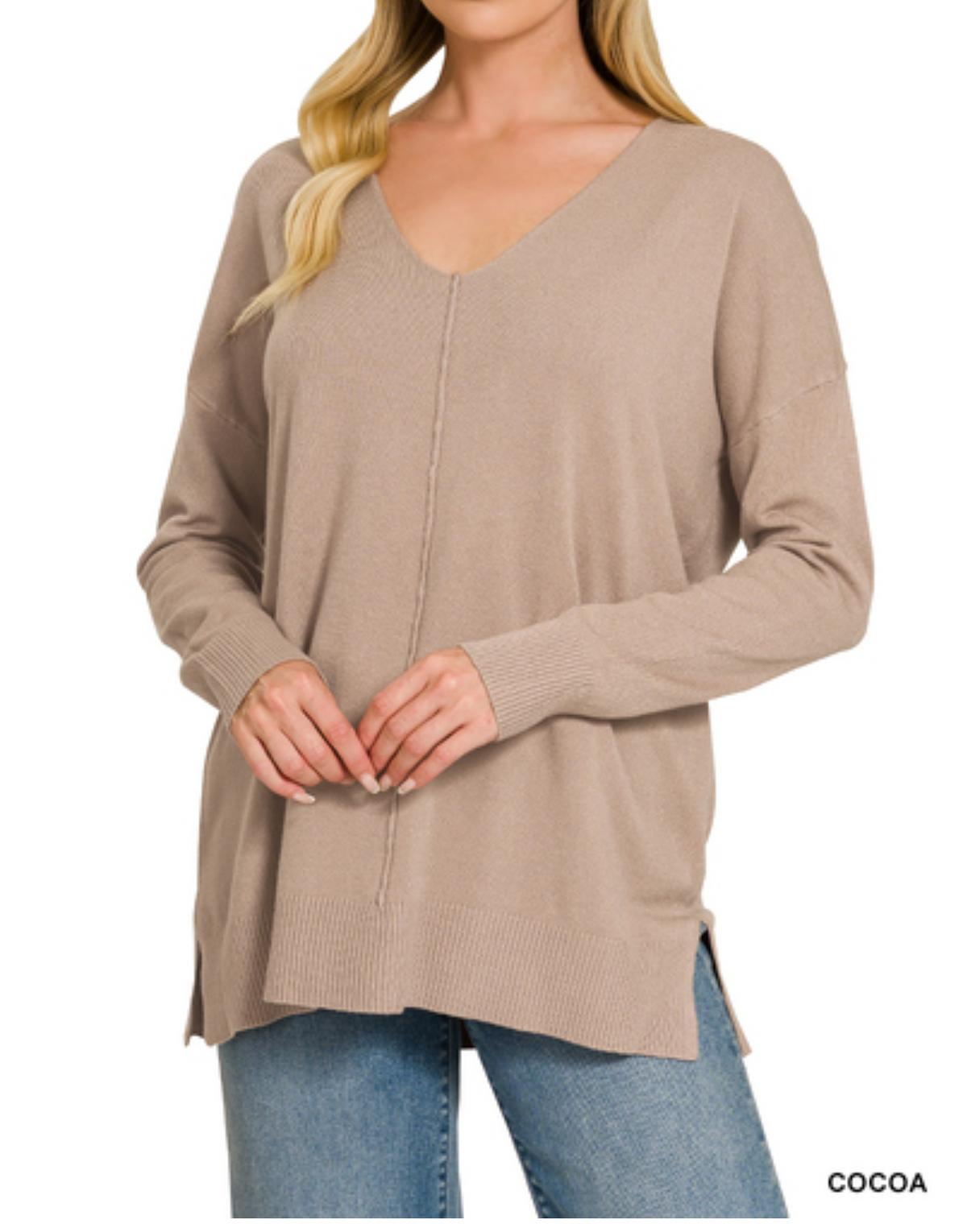 G/H - Viscose front seam sweater  TW-2211D6