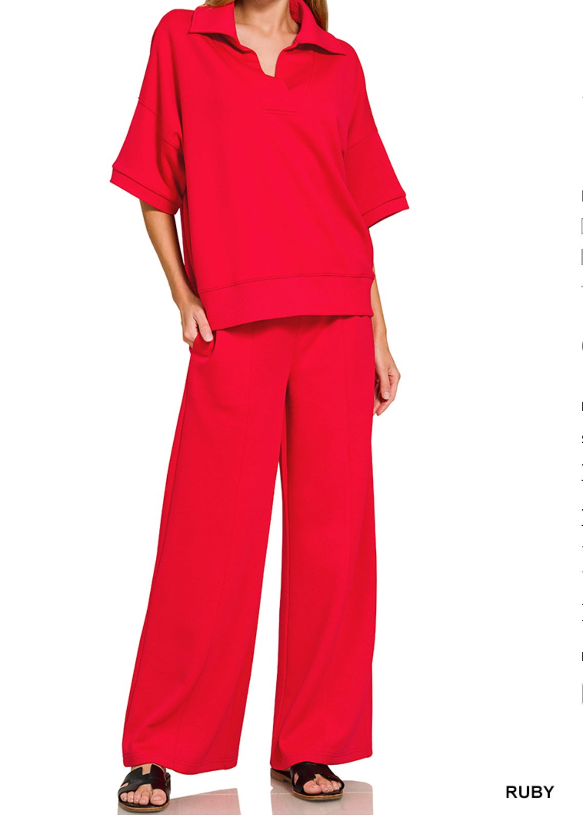 B-Scuba Collared Short Sleeve Pullover & Center Seam Pants Set