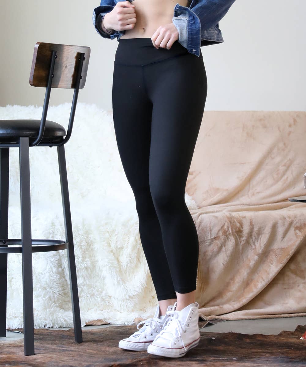 13-Microfiber Wide Waistband Leggings Zenana
