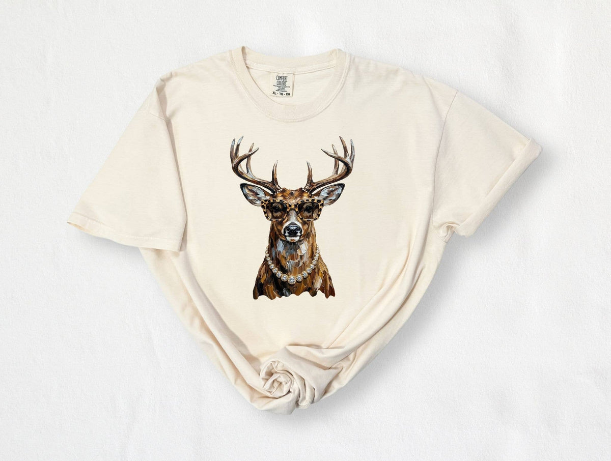 11-Glam Whitetail Deer Graphic Tee